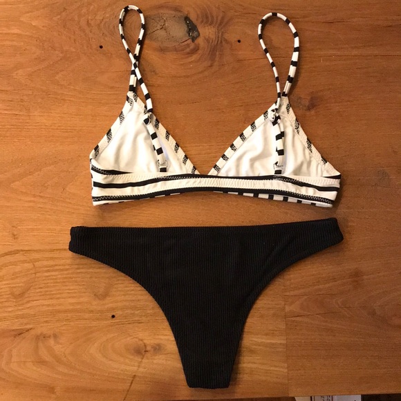 NWOT NASTY GAL Striped Mixed & Matched Bikini Set - Picture 3 of 7